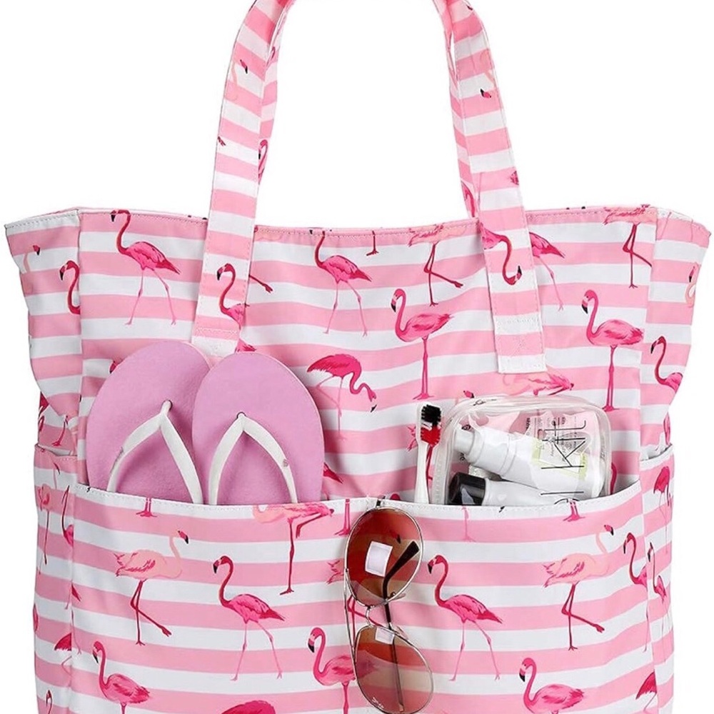 Large Flamingo Beach Tote - Picture 8 of 9
